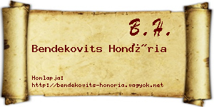 Bendekovits Honória névjegykártya
